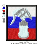Программа вышивки "Молокоотсос на фоне флага России"
